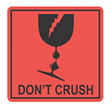 Don't Crush Printed Label Black on Orange 99mm x 99mm  500 Labels Roll
